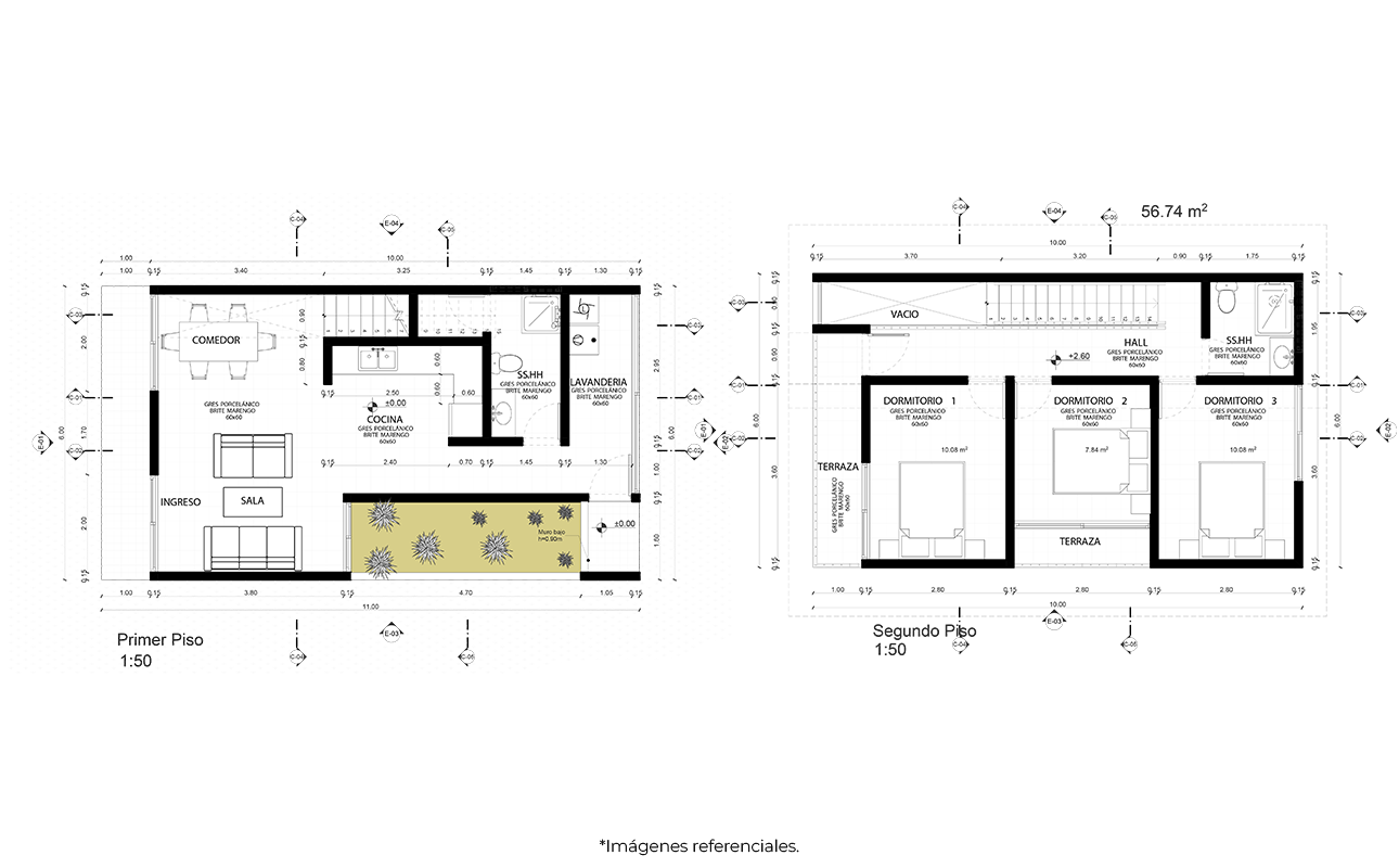 Plano casa chesca proyecto inmobiliario Altavista Condominio